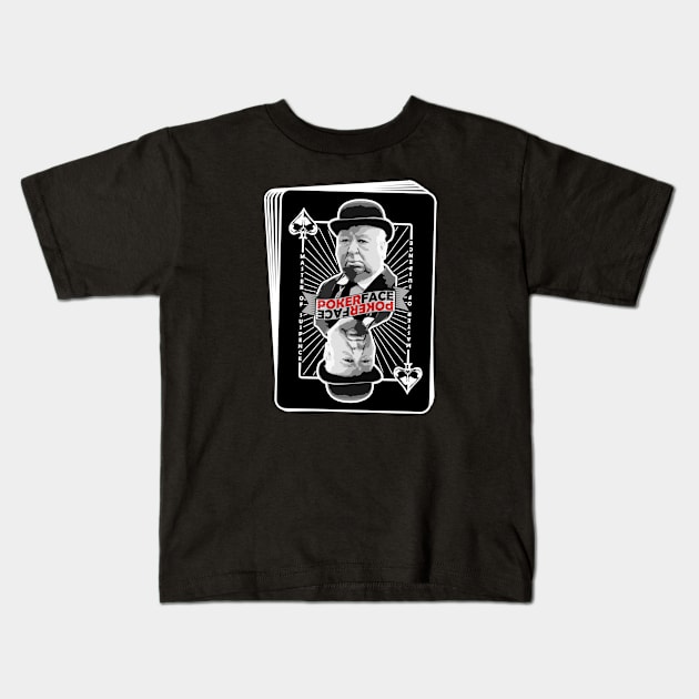 HITCHCOCK - POKERFACE - DECK OF PLAYING CARDS Kids T-Shirt by kooldsignsflix@gmail.com